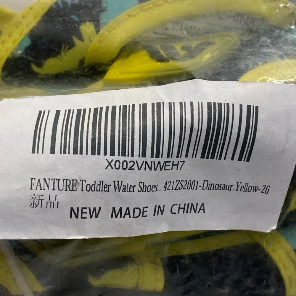 FANTURE DINOSAUR TODDLER WATER SHOES SIZE 26: 9.5